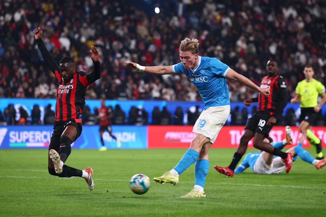 Hojlund helps Napoli sink Milan to reach Italian Super Cup final in Riyadh