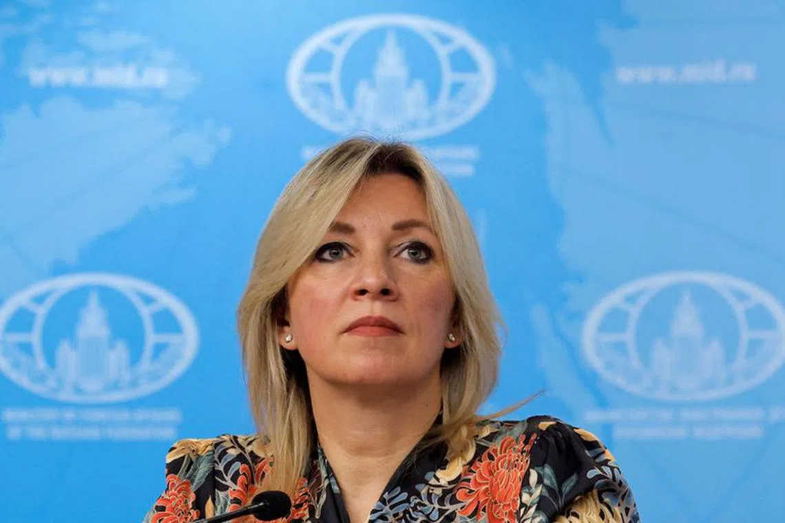 FILE PHOTO: Russian Foreign Ministry spokeswoman Maria Zakharova attends a news conference in Moscow, Russia, April 4, 2023. REUTERS/Maxim Shemetov/File photo