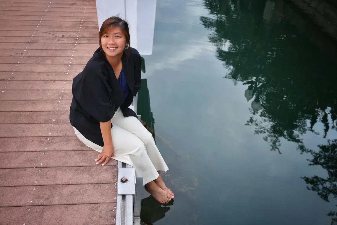 Marine biologist Sam Shu Qin at the coral garden of One°15 Marina in Sentosa Cove on Nov 7, 2024. 