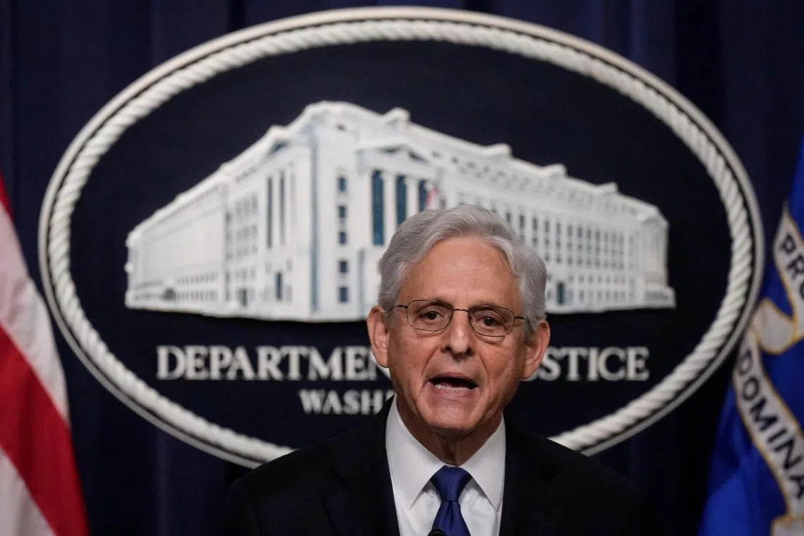 US Attorney-General Merrick Garland announces the appointment of David Weiss as special counsel in the ongoing probe of President Joe Biden's son, Hunter.