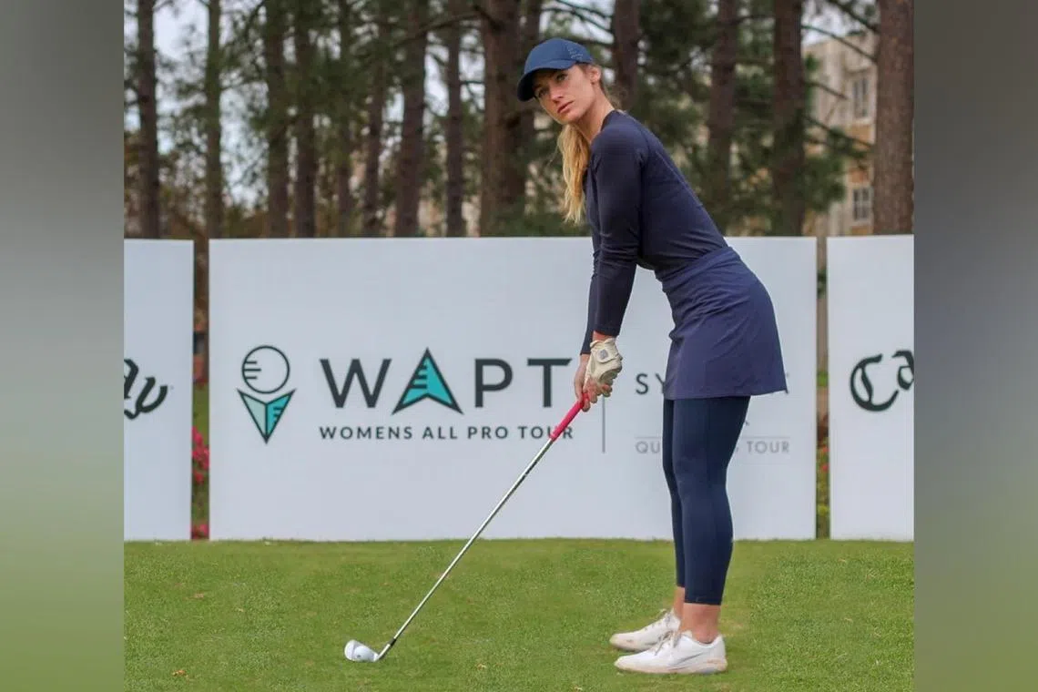 American golfer Hannah Gregg saves on costs by getting her fiance to be her caddie.