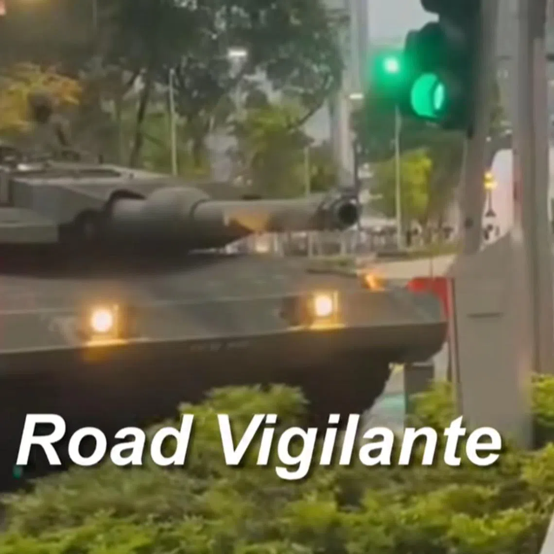 A video of the accident posted to Facebook page SGRV shows the traffic light standing slightly askew after the incident. 