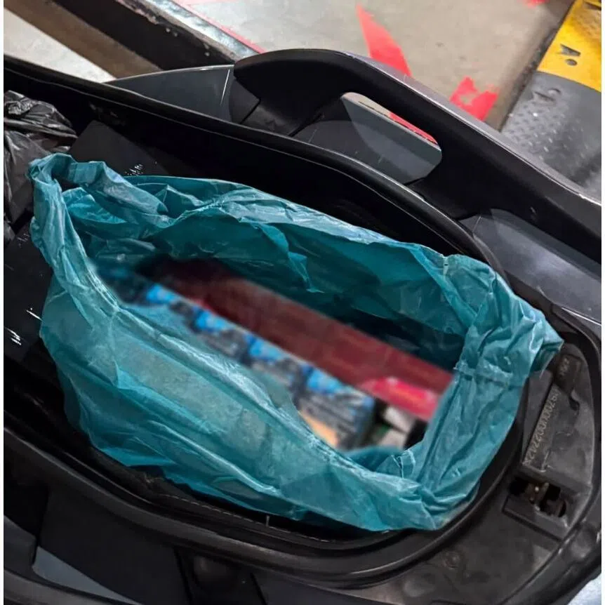 The contraband was found underneath the seat and in the motorcycles’ storage boxes.