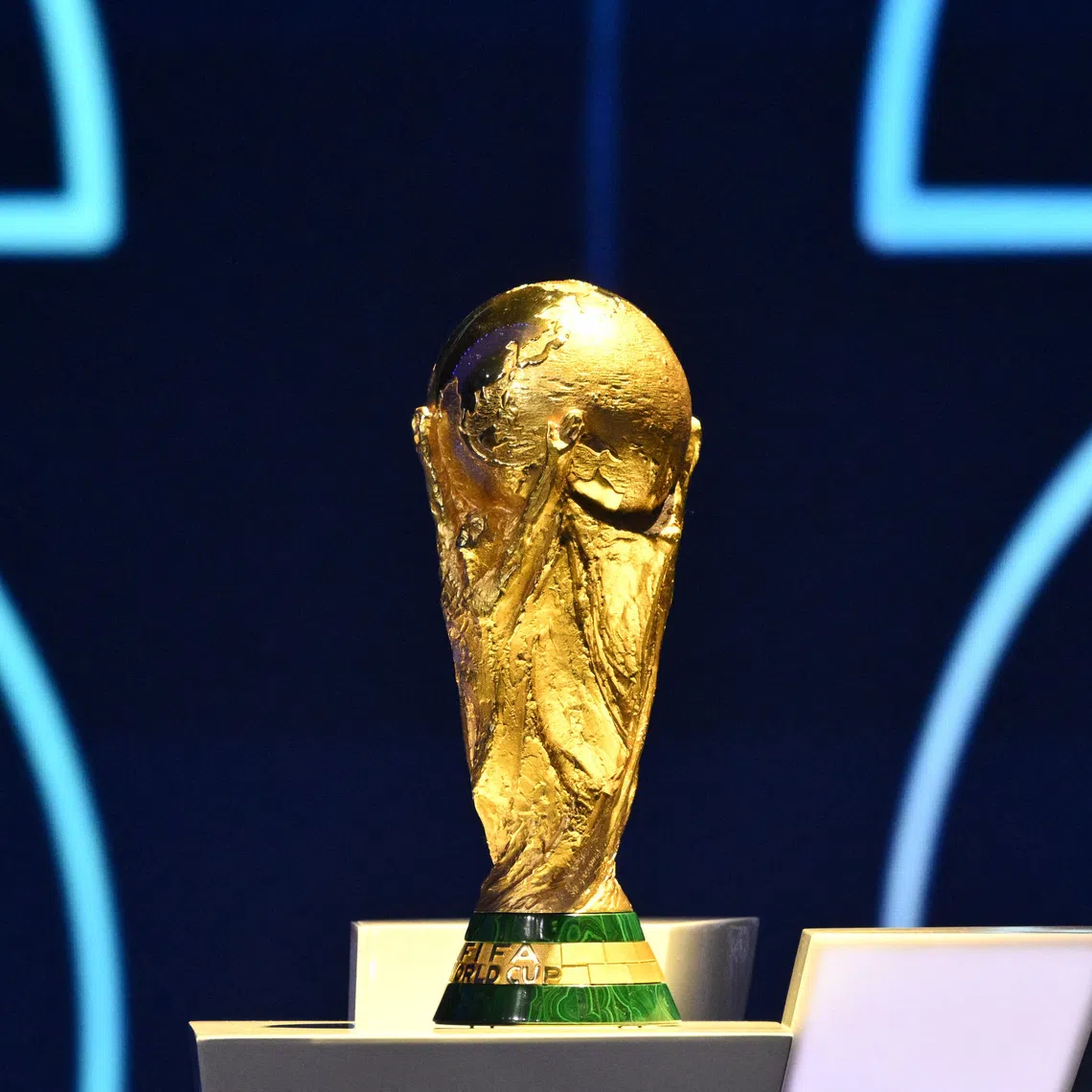 Soccer Football - FIFA World Cup 2026 - FIFA World Cup 2026 Draw - John F. Kennedy Center for the Performing Arts, Washington, D.C., U.S. - December 5, 2025 General view of the FIFA World Cup trophy during the draw Pool via REUTERS/Mandel Ngan