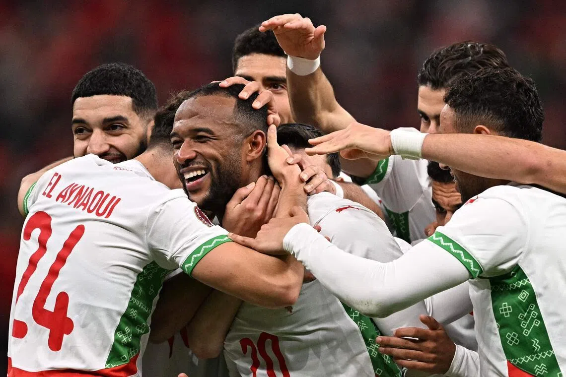 Morocco forward Ayoub El Kaabi scored two goals to give his team a 3-0 win over Zambia.