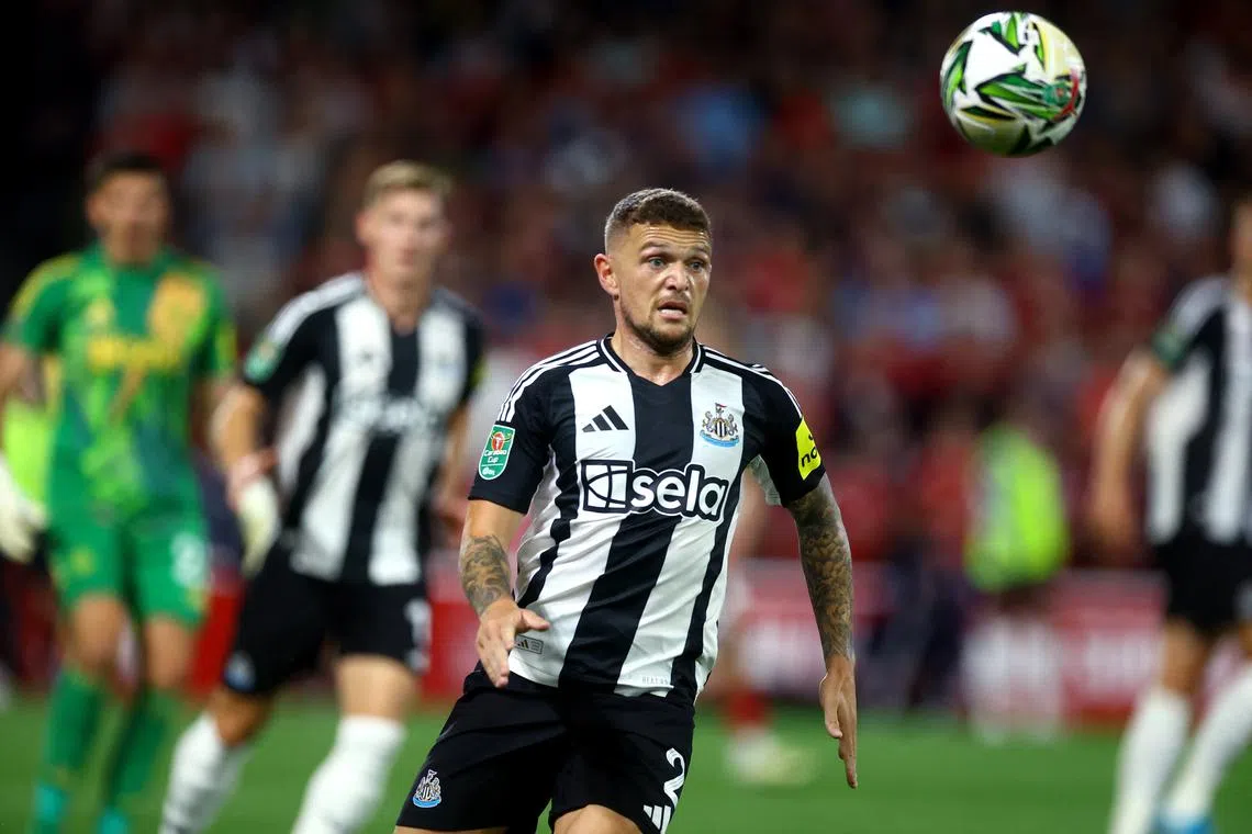 Soccer Football - Carabao Cup - Second Round - Nottingham Forest v Newcastle United - The City Ground, Nottingham, Britain - August 28, 2024 Newcastle United's Kieran Trippier in action Action Images via Reuters/Lee Smith