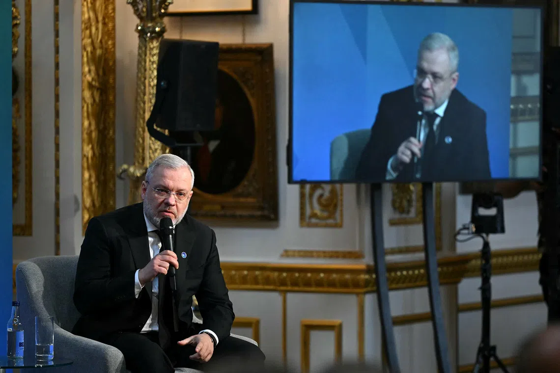 Ukraine's Minister of Energy German Galushchenko attends a panel discussion at the Future of Energy Security Summit, hosted by the International Energy Agency and UK Government at Lancaster House in London, Britain April 24, 2025.     JUSTIN TALLIS/Pool via REUTERS