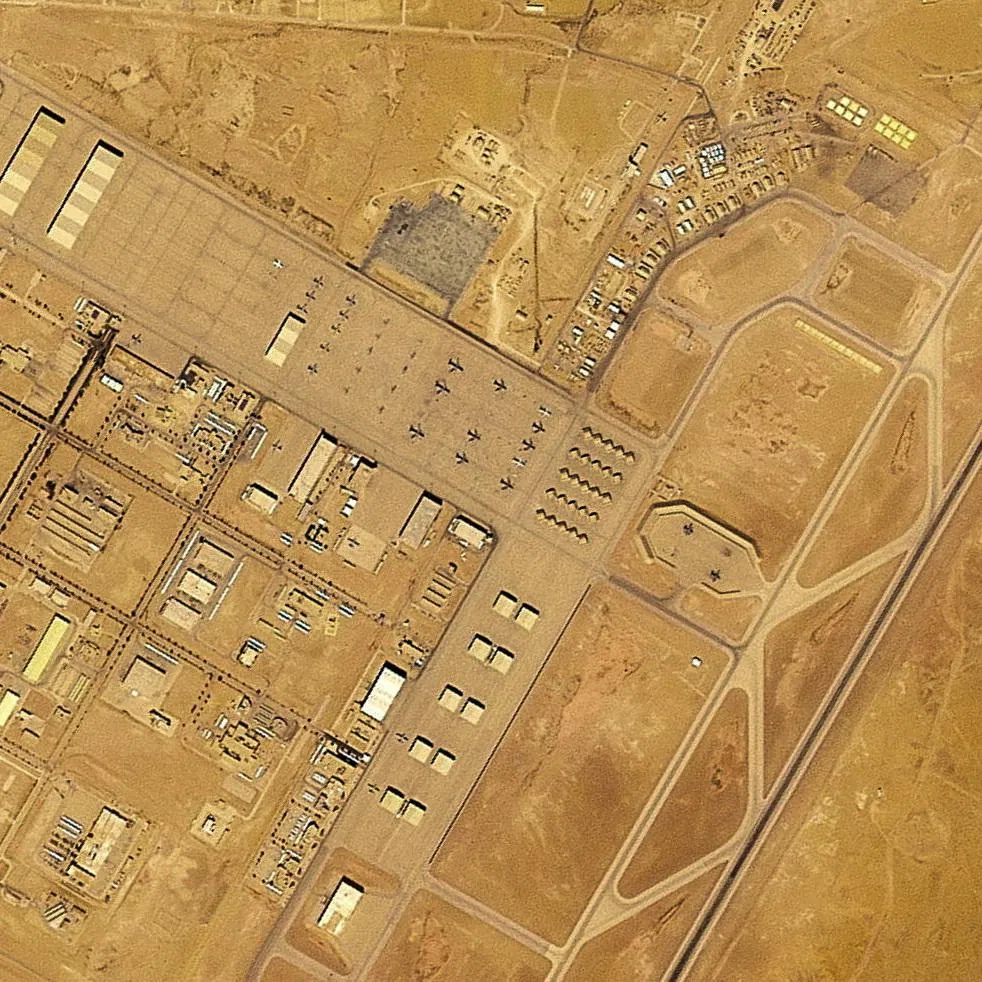 A satellite image shows planes at Prince Sultan Air Base in Saudi Arabia February 17, 2026. 2026 Planet Labs PBC/Handout via REUTERS