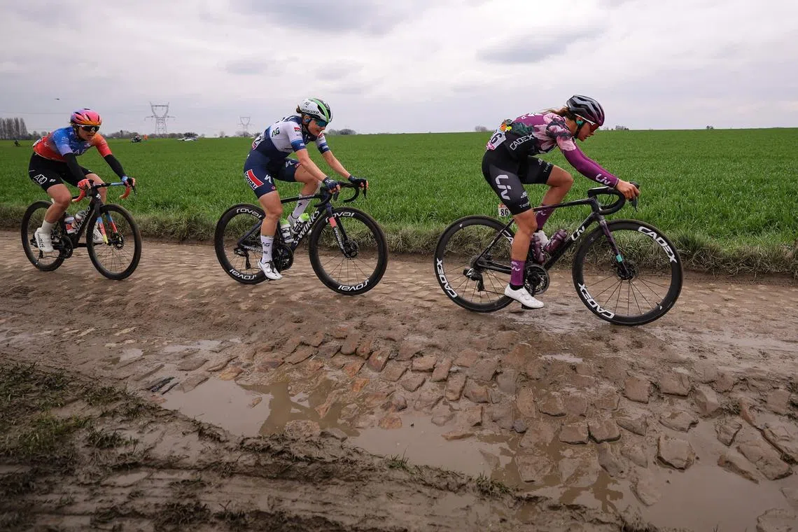 A generic shot of women cyclists. British Cycling on Friday banned transgender women from competing in the female category of competitive events.