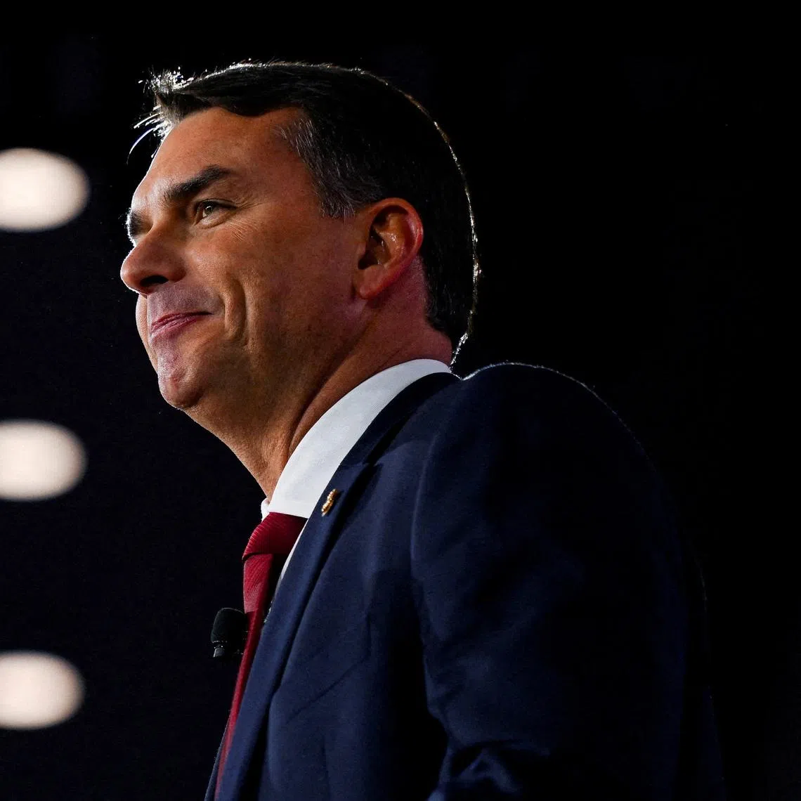 FILE PHOTO: Brazilian senator Flavio Bolsonaro, Brazil's former President Jair Bolsonaro's son, attends the Conservative Political Action Conference (CPAC) USA 2026 at the Gaylord Texan Resort and Convention Center, in Grapevine, Texas, U.S. March 28, 2026.  REUTERS/Callaghan O'Hare/File Photo