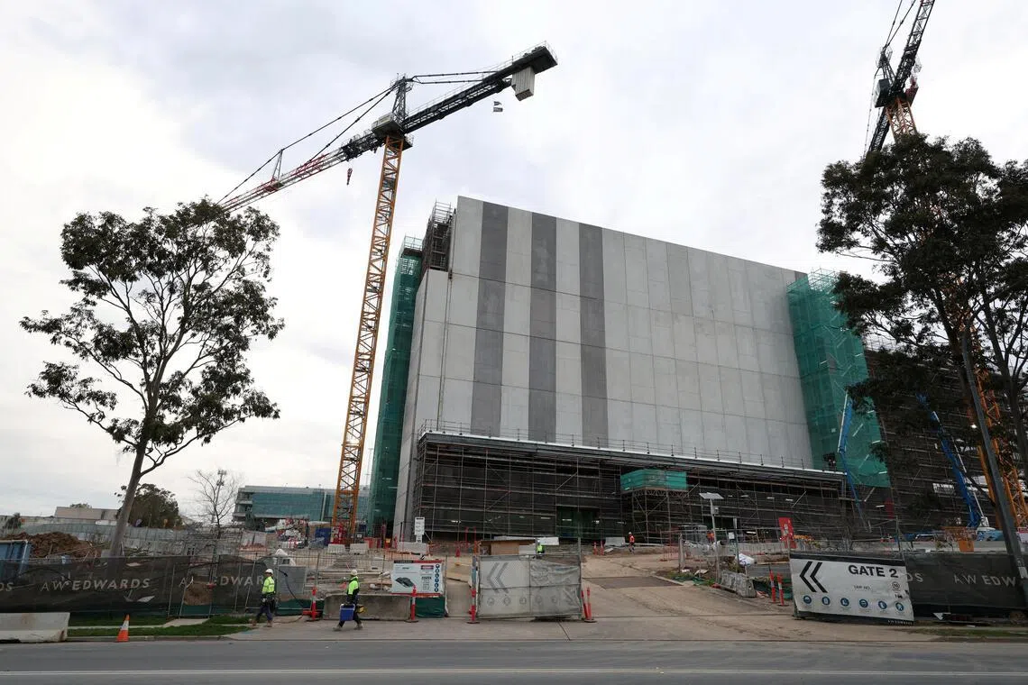 Cranes tower over the AirTrunk data centre that is under construction in Western Sydney, Australia, Aug 13, 2025.