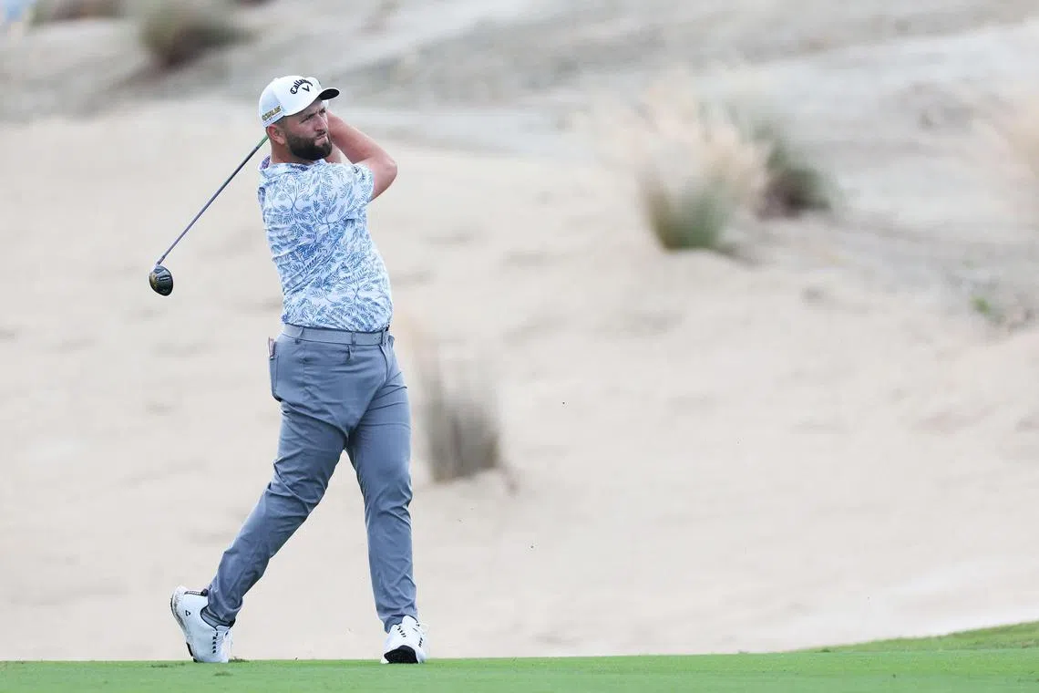 NASSAU, BAHAMAS - DECEMBER 01: Jon Rahm of Spain plays a shot on the third hole during the first round of the Hero World Challenge at Albany Golf Course on December 01, 2022 in Nassau, Bahamas.   Mike Ehrmann/Getty Images/AFP (Photo by Mike Ehrmann / GETTY IMAGES NORTH AMERICA / Getty Images via AFP)