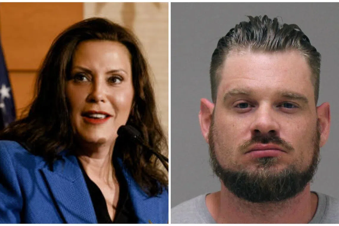 Adam Fox (right) was found guilty in August of conspiring to abduct Michigan Governor Gretchen Whitmer.