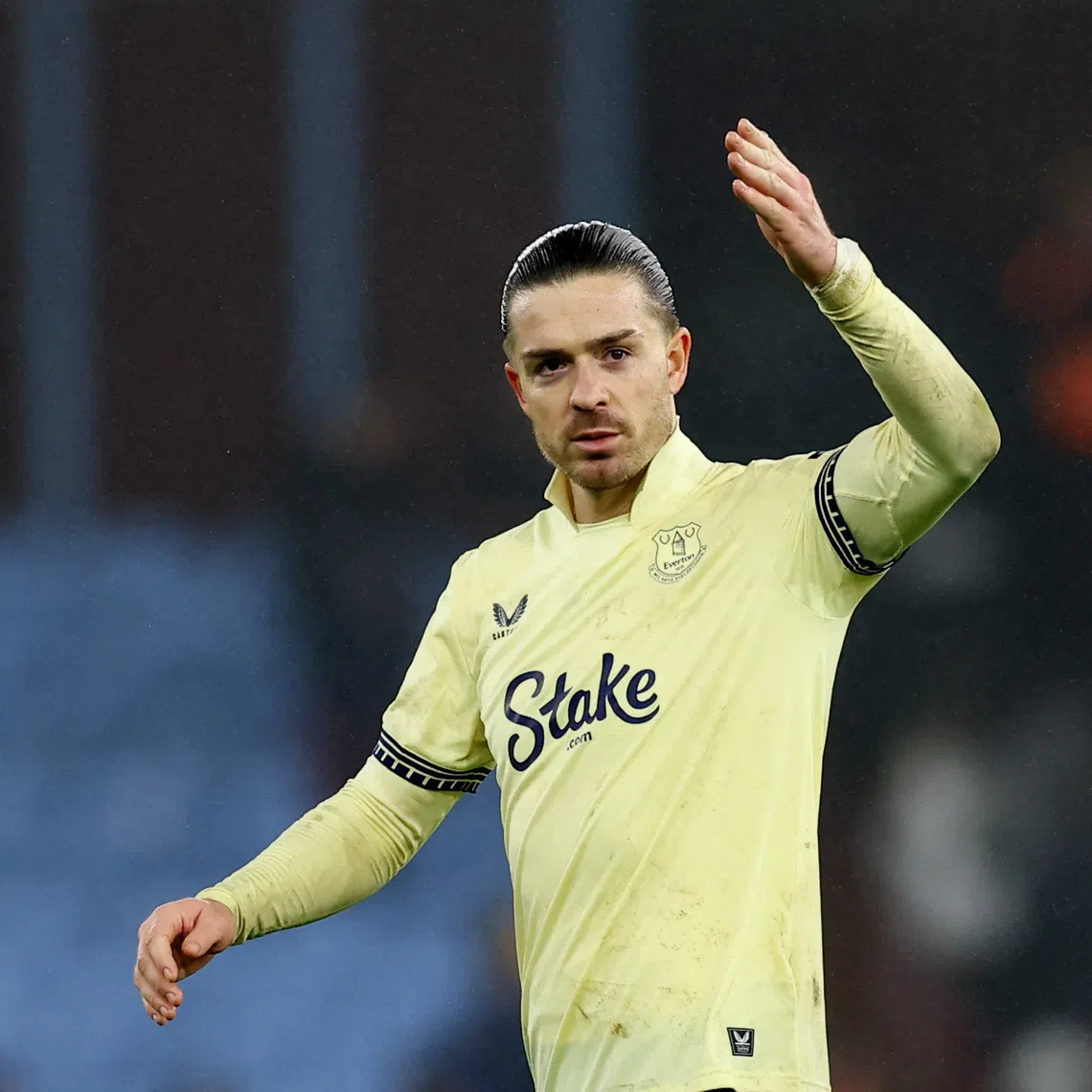 Soccer Football - Premier League - Aston Villa v Everton - Villa Park, Birmingham, Britain - January 18, 2026 Everton's Jack Grealish celebrates after the match Action Images via Reuters/Matthew Childs
