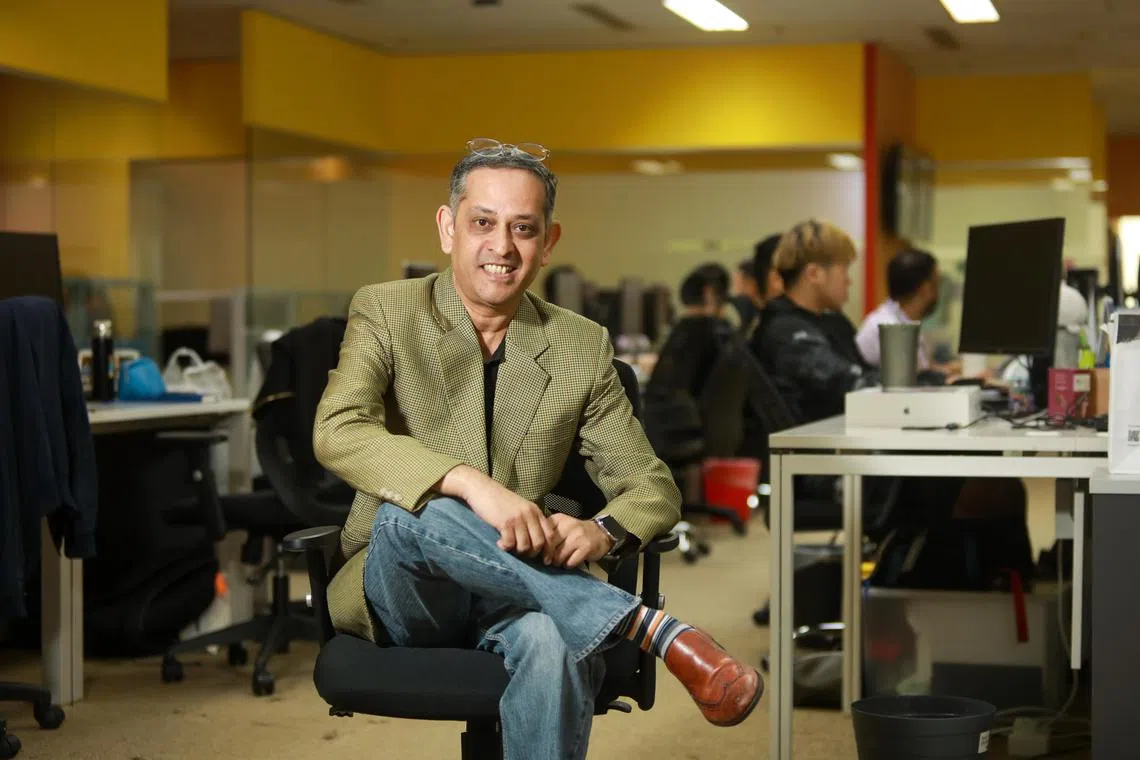 ST20230526_202326008422/ramoney/Ryan Chiong
Fintech company Matchmove president and co-founder Amar Abrol in his office on May 26, 2023.
For Me and My Money column.