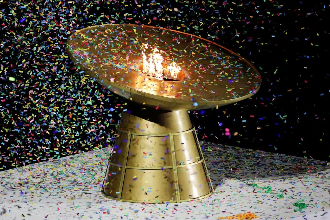 FILE PHOTO: Pan-Am Games - Santiago 2023 - Closing Ceremony - Parque Bicentenario de Cerrillos, Santiago, Chile - November 5, 2023 General view of the cauldron during the Closing Ceremony REUTERS/Ivan Alvarado/File Photo