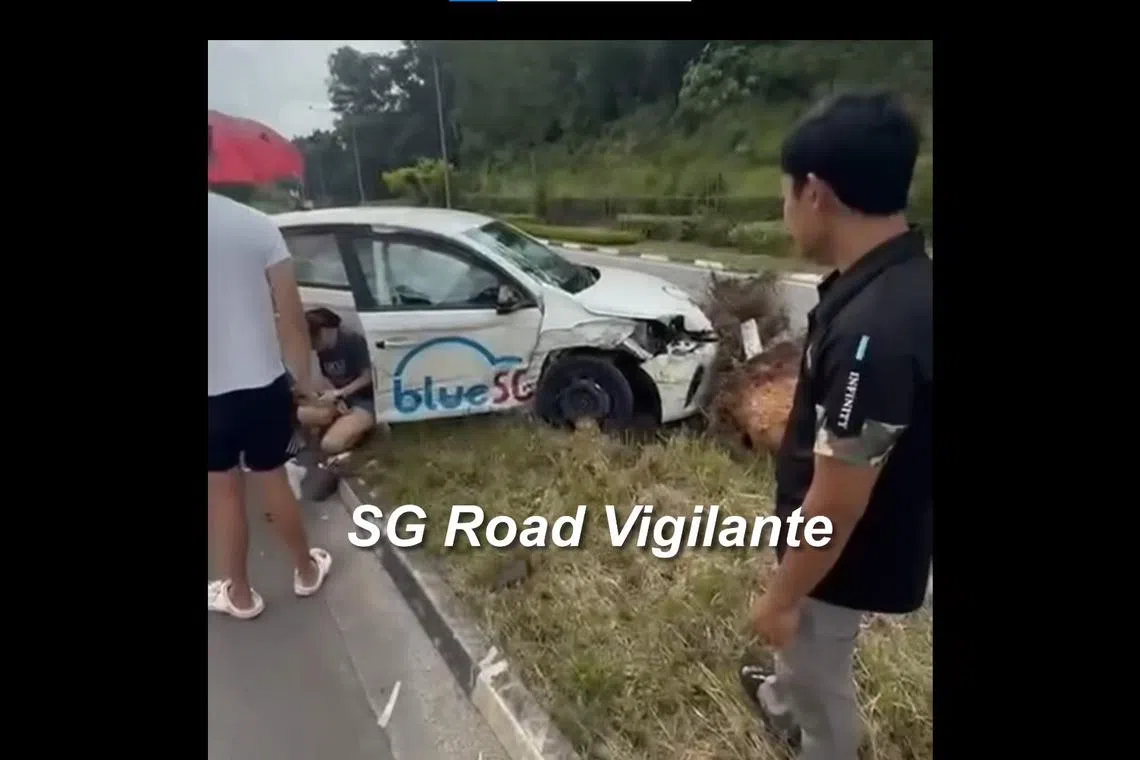 The car was believed to have self-skidded.