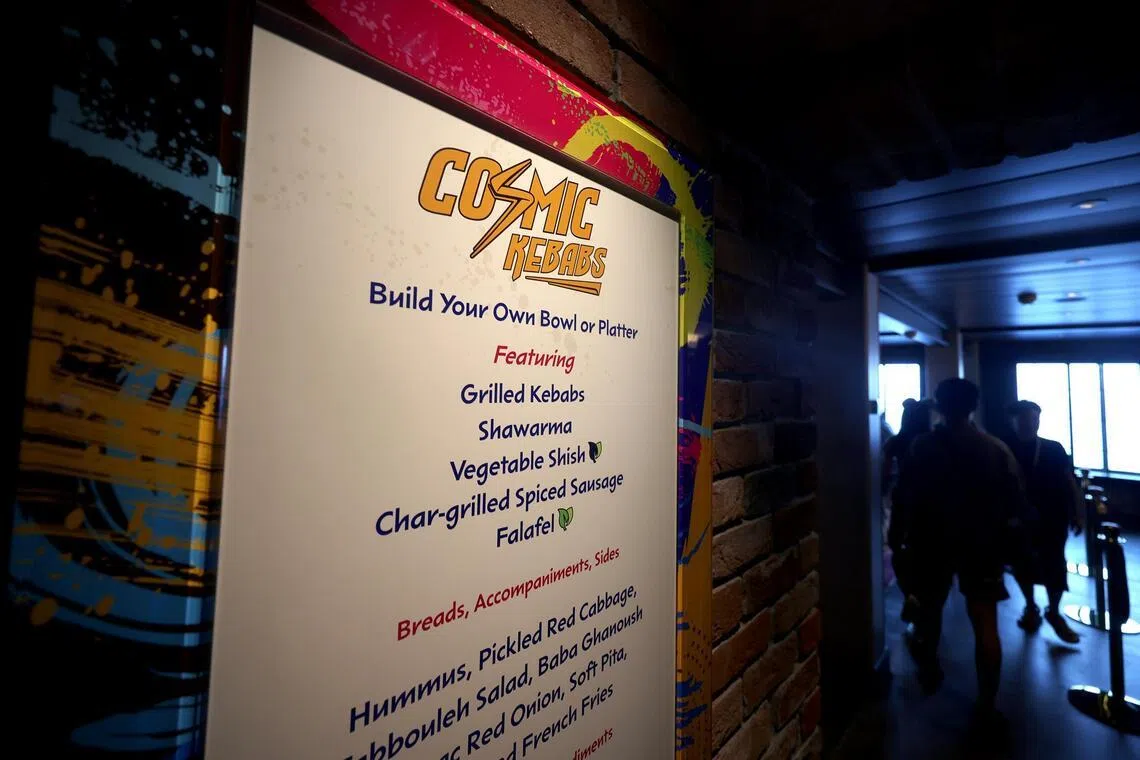 Cosmic Kebabs serves Middle Eastern fare like grilled meats and vegetables.