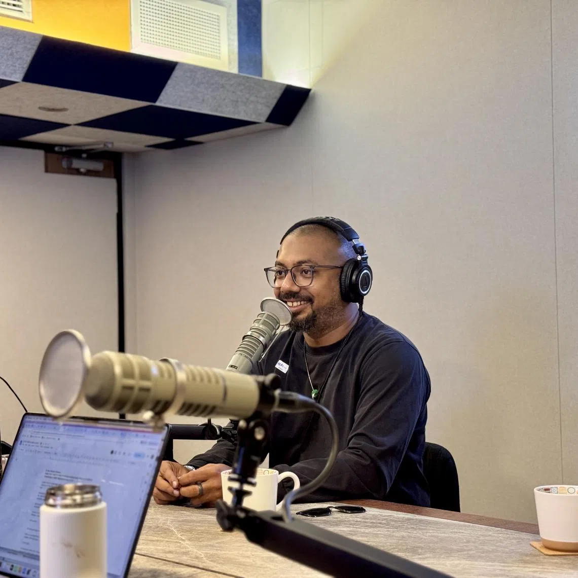 Shahrman Nayan, creative director of OneDash22 in the ST podcast studio.