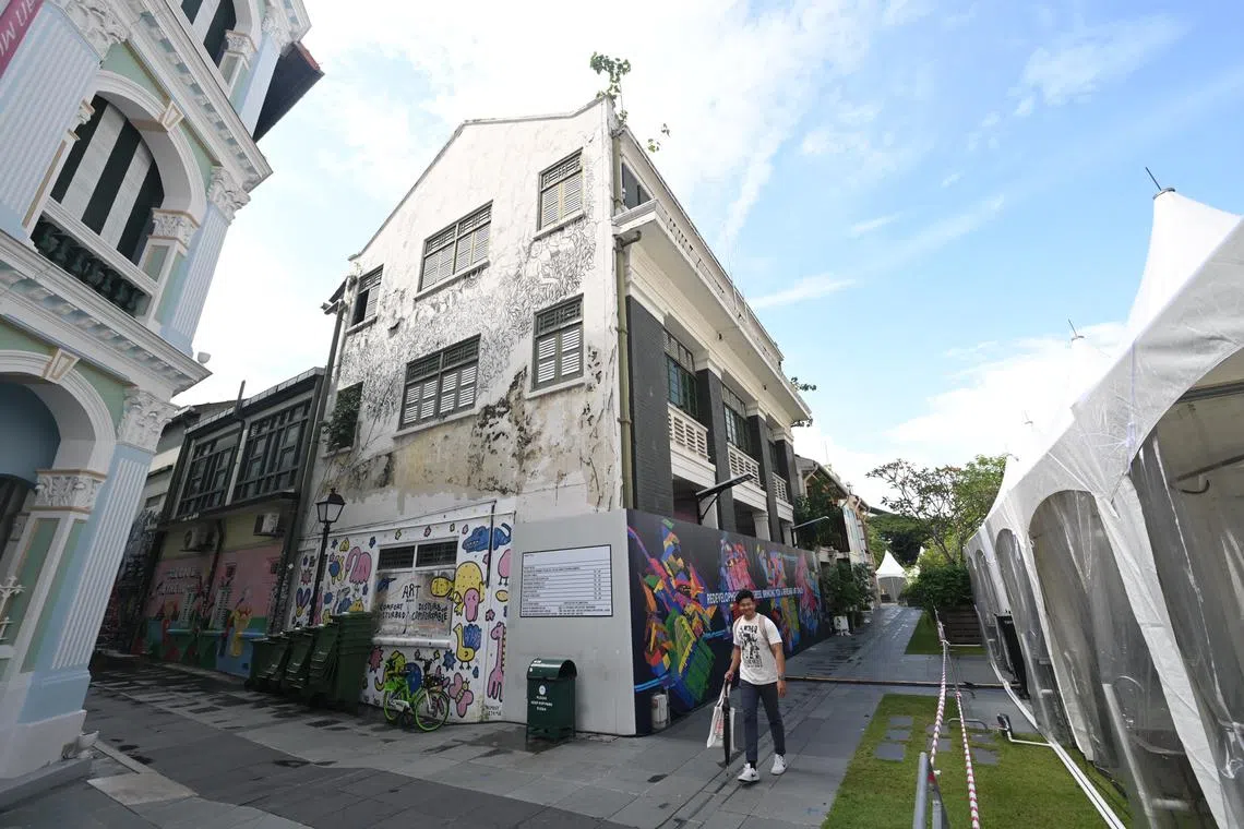ST20240307_202483908446/cxarts/ Azmi Athni// Facade of the former Substation at 45 Armenian Street on Mar 7. ST PHOTO: AZMI ATHNI