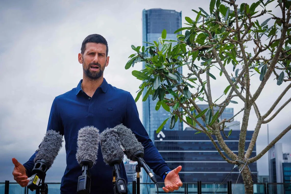 Serbia's Novak Djokovic attending a press conference ahead of the Brisbane International tennis tournament at the Patrick Rafter Tennis Centre in Brisbane on Dec 29.