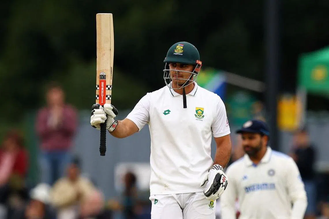 Cricket - First Test - South Africa v India - SuperSport Park Cricket Stadium, Centurion, South Africa - December 27, 2023 South Africa’s David Bedingham celebrates his half century REUTERS/Esa Alexander/ File Photo