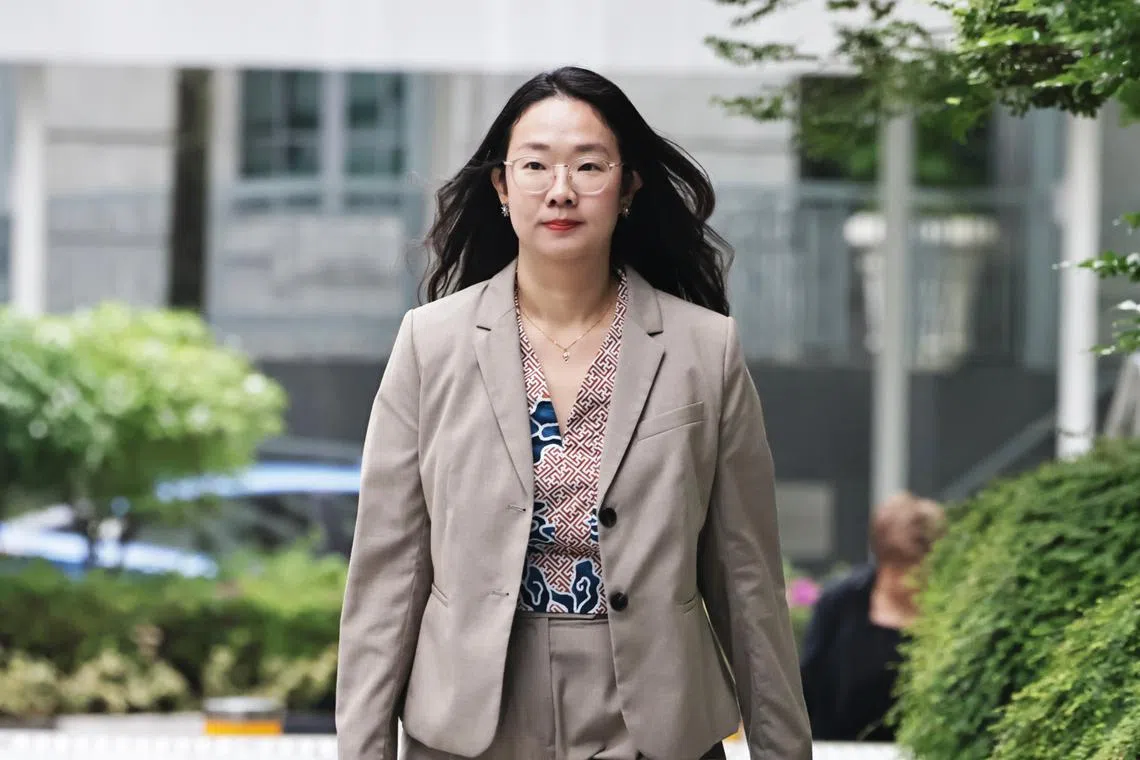 Former Workers' Party cadre Loh Pei Ying arriving at State Courts on Oct 17.