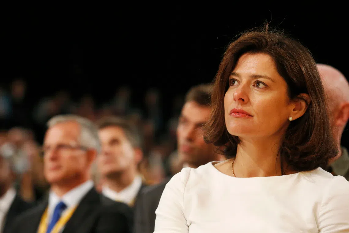 FILE PHOTO: Miriam Gonzalez-Durantez listens to her husband, Britain's Deputy Prime Minister and leader of the Liberal Democrat Party Nick Clegg, speak during a question and answer session at the Liberal Democrats annual conference in Brighton, southern England September 23, 2012.   REUTERS/Luke MacGregor/File photo