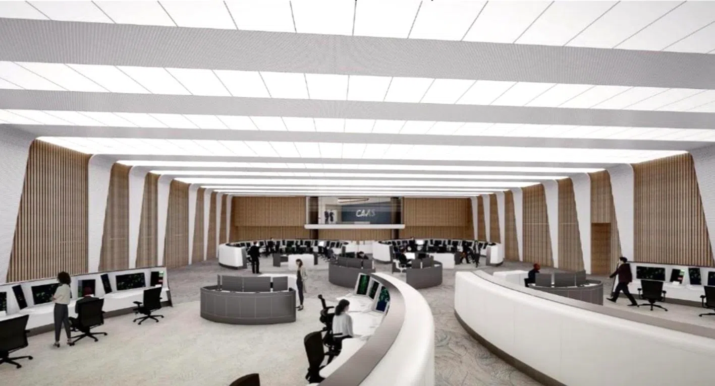 An artist’s impression of the new air traffic control operations room at SATCC.