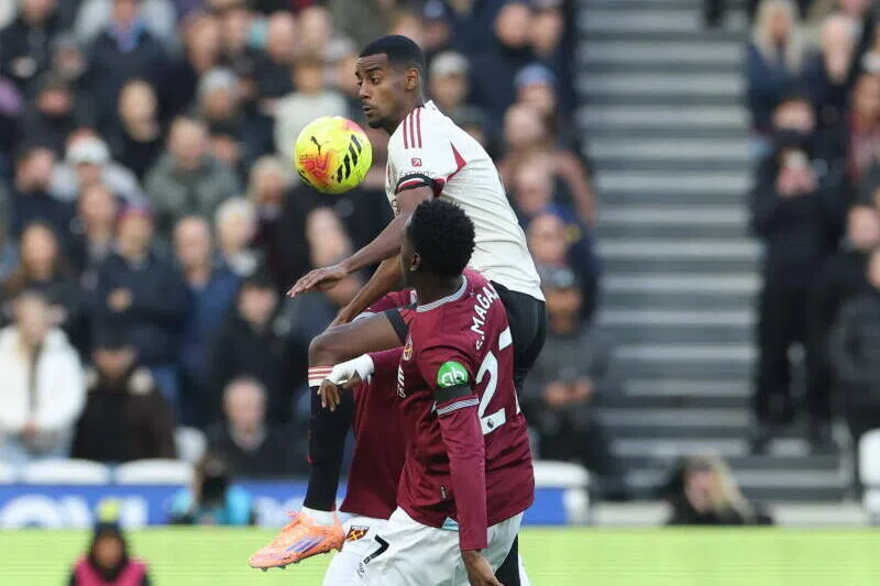 Liverpool's Alexander Isak (centre) in action during the English Premier League match against West Ham in London.