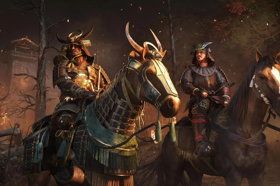 A still from video game Assassin's Creed Shadows, which was leaked prior to its March 20 release.