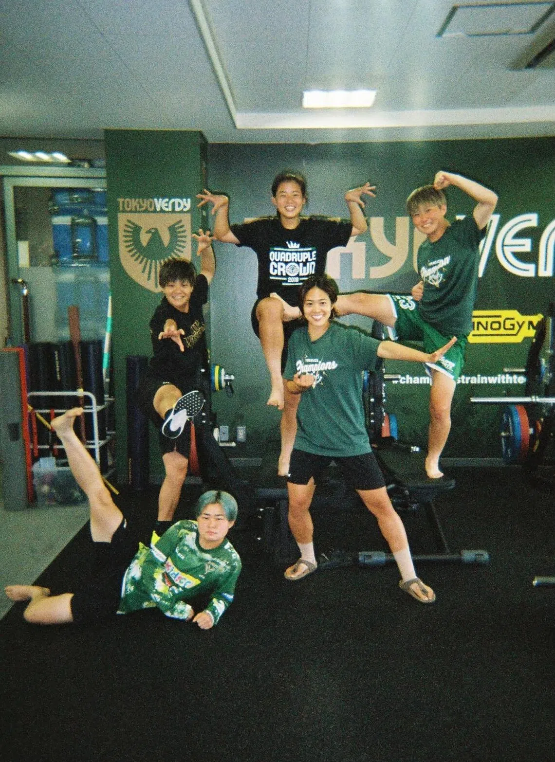 Singapore’s Danelle Tan (centre) is encouraged by her welcoming teammates as she adapts to life as an overseas professional footballer with Japan’s top-tier Tokyo Verdy Beleza.