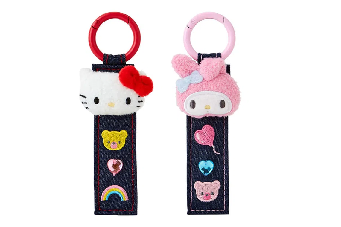 Sanrio Keychain with Denim Patch