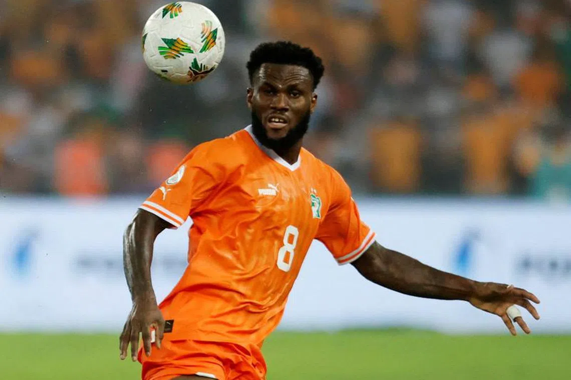 FILE PHOTO: Soccer Football - Africa Cup of Nations - Semi Final - Ivory Coast v DR Congo - Stade Olympique Alassane Ouattara, Abidjan, Ivory Coast - February 7, 2024 Ivory Coast's Franck Kessie in action REUTERS/Luc Gnago/File Photo