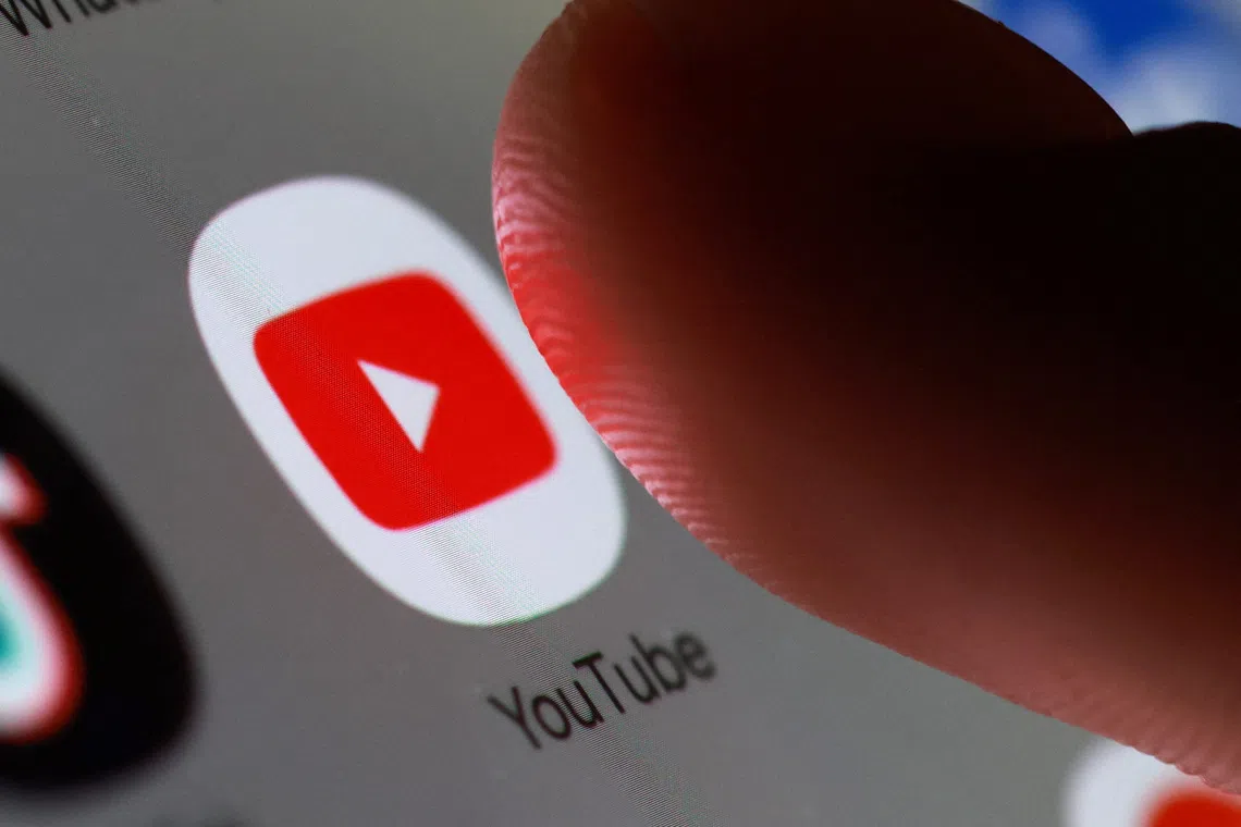 The YouTube app icon on a smartphone in this illustration taken October 27, 2025. REUTERS/Dado Ruvic/Illustration