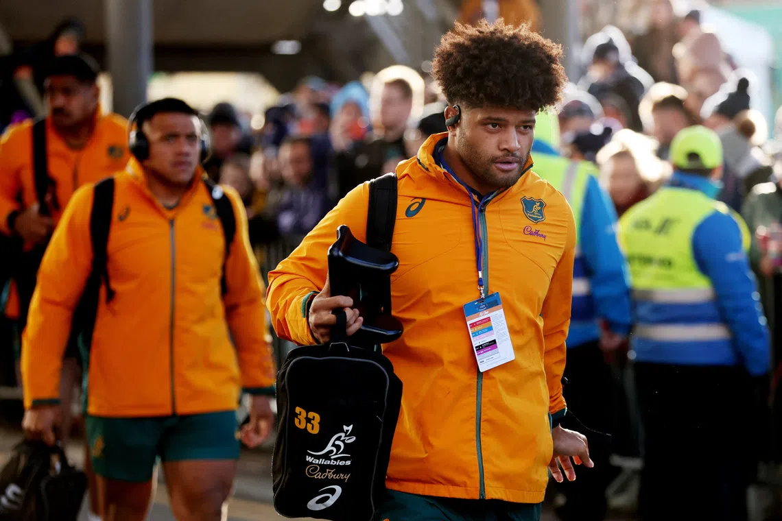 FILE PHOTO: Rugby Union - Autumn Internationals - Scotland v Australia - Scottish Gas Murrayfield Stadium, Edinburgh, Scotland, Britain - November 24, 2024  Australia's Rob Valetini arrives before the match REUTERS/Russell Cheyne/File Photo