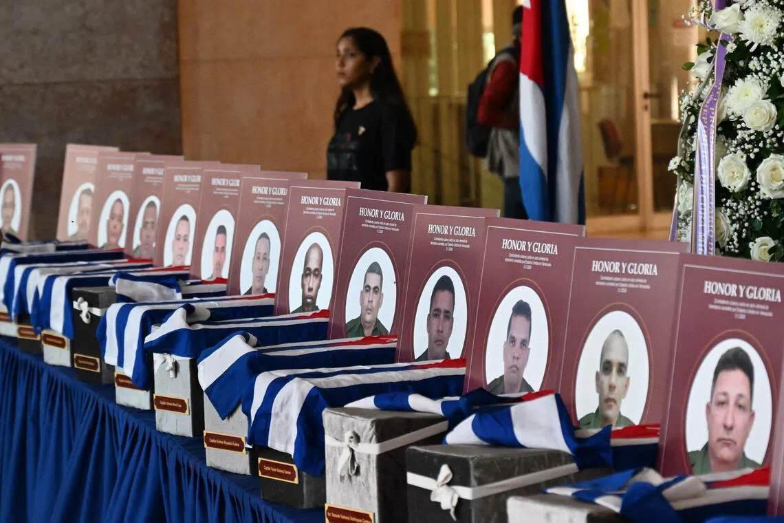 The 32 soldiers died during a Jan 3 US raid on Caracas to capture Venezuelan president Nicolas Maduro.
