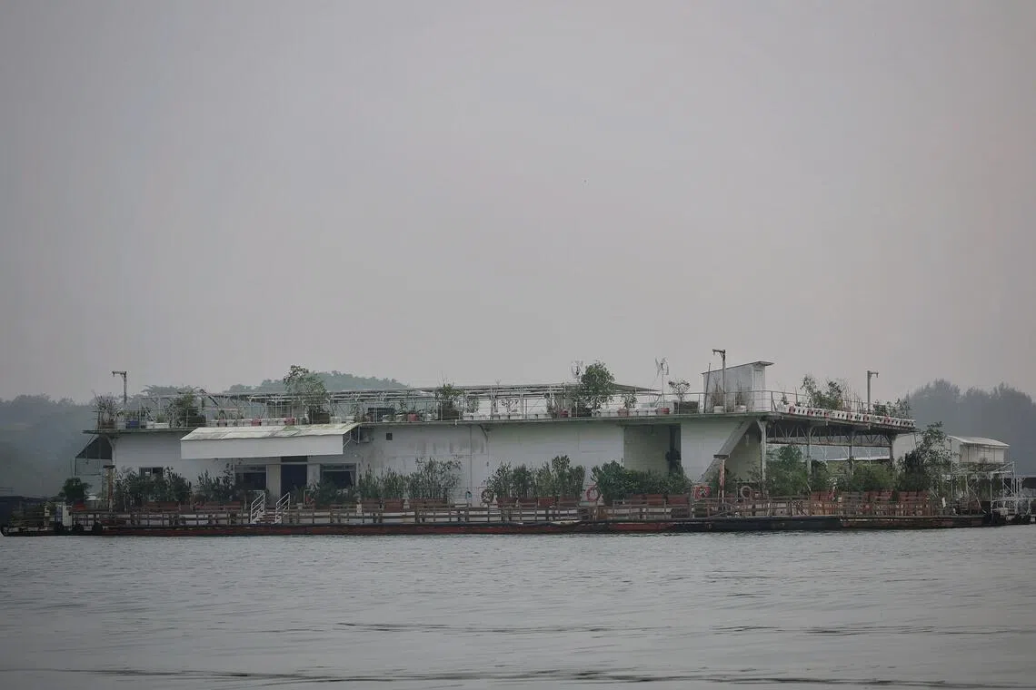 Smith Marine’s farm off Pasir Ris also has a floating restaurant.