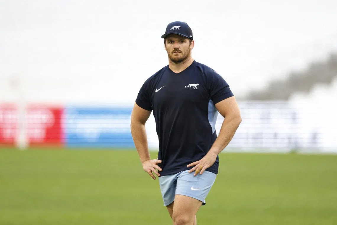 FILE PHOTO: Rugby Union - Rugby World Cup 2023 - Argentina Training - Orange Velodrome, Marseille, France - September 8, 2023 Argentina's Julian Montoya during training REUTERS/Peter Cziborra/File Photo