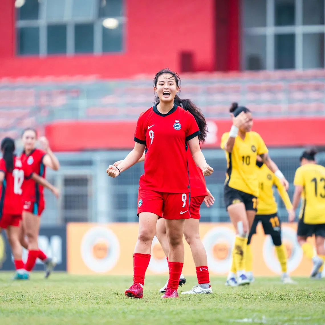 Forward Danelle Tan scored a brace in Singapore’s 3-1 group-stage win over Malaysia in the AFF Women’s Cup on July 16.