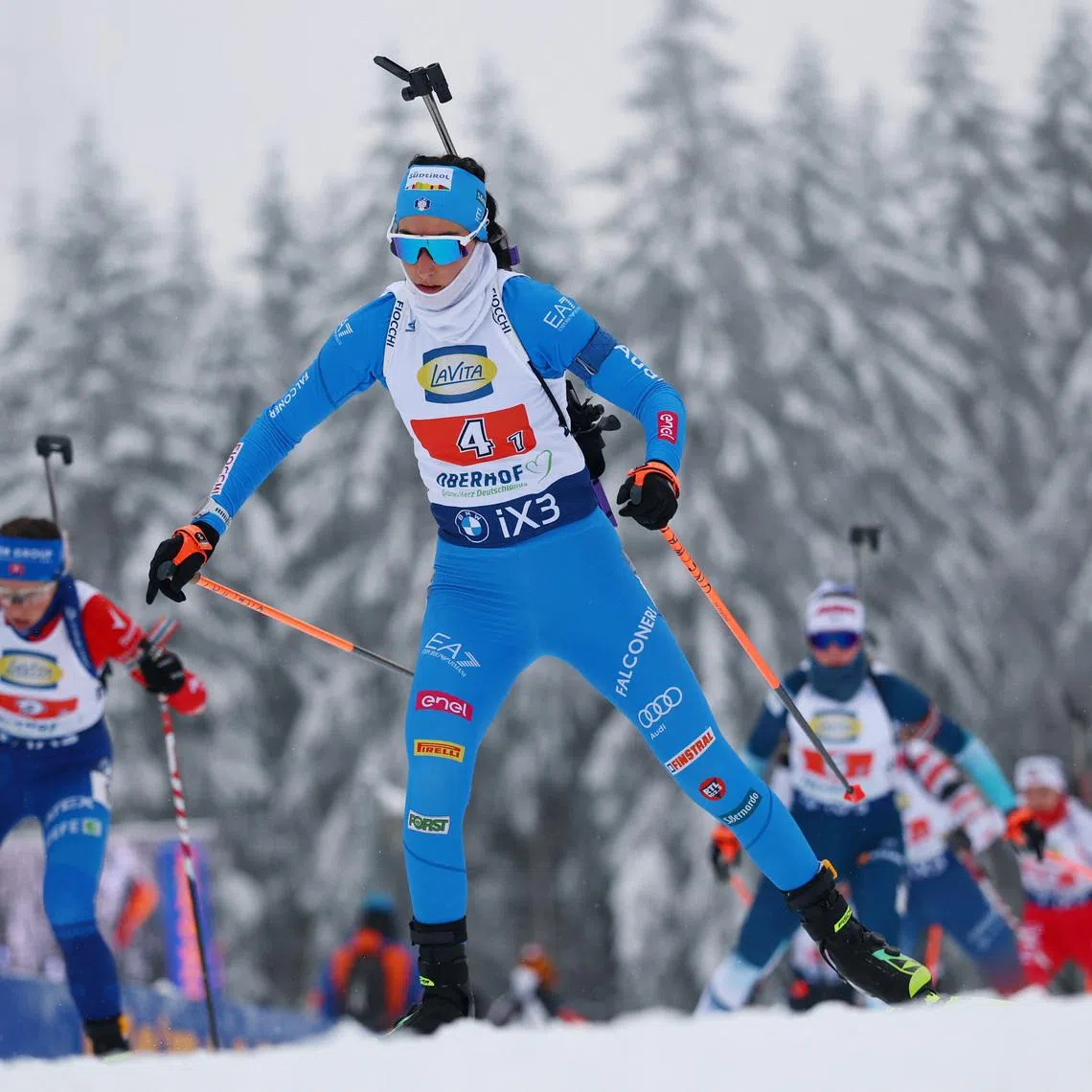 Biathlon - Biathlon World Cup - Oberhof, Germany - January 10, 2026 Italy's Rebecca Passler in action during the women's 4x6km relay REUTERS/Matthew Childs