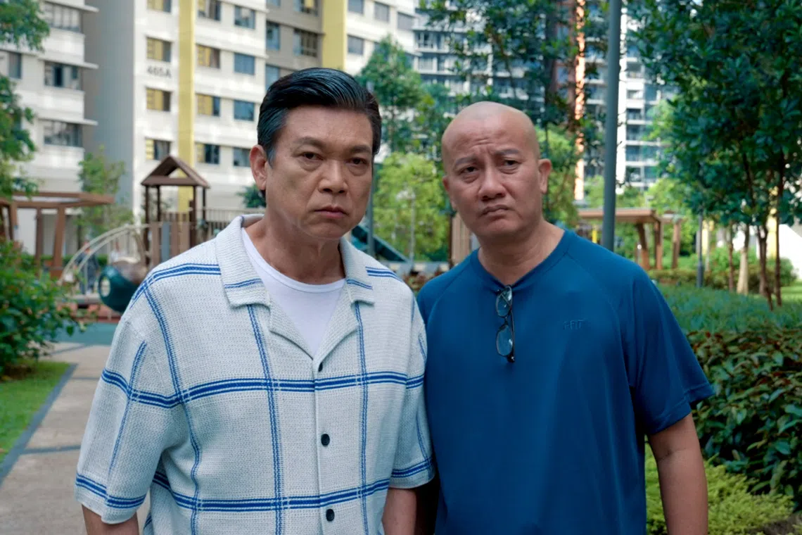 In the drama The Gift Of Time, Xie Shaoguang (left) and Chen Hanwei (right) play cancer patients.
