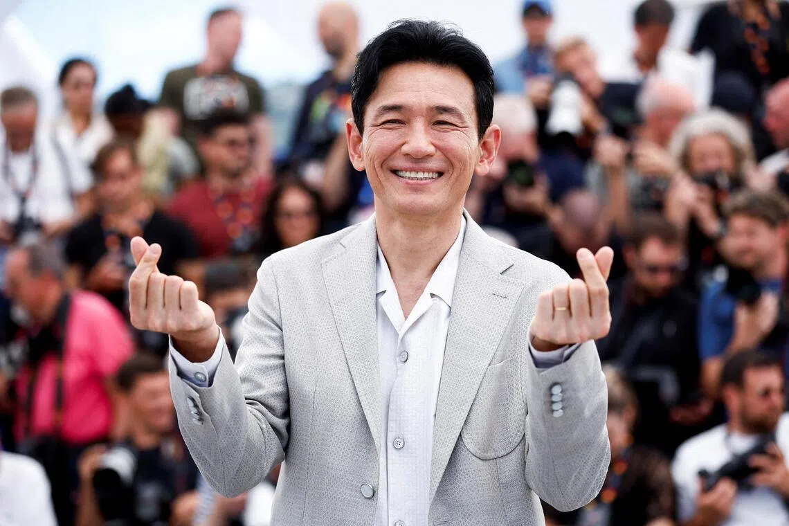 South Korean actor Hwang Jung-min at a photocall for the film Hope in competition at the 79th Cannes Film Festival in Cannes on May 18.