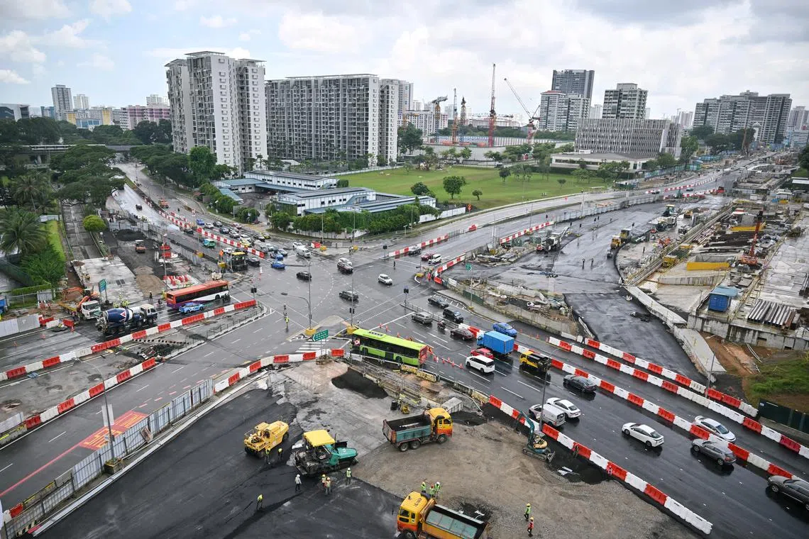 The LTA said the roundabout at the intersection of Ang Mo Kio Avenues 5 and 6 will be in place till the end of July 2025.