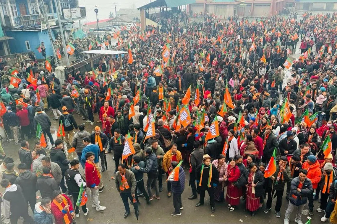 ngtawang - A rally by the Bharatiya Janata Party (BJP) in Tawang on March 5 Picture credit to BJP Tawang 

Credit: Nirmala Ganapathy