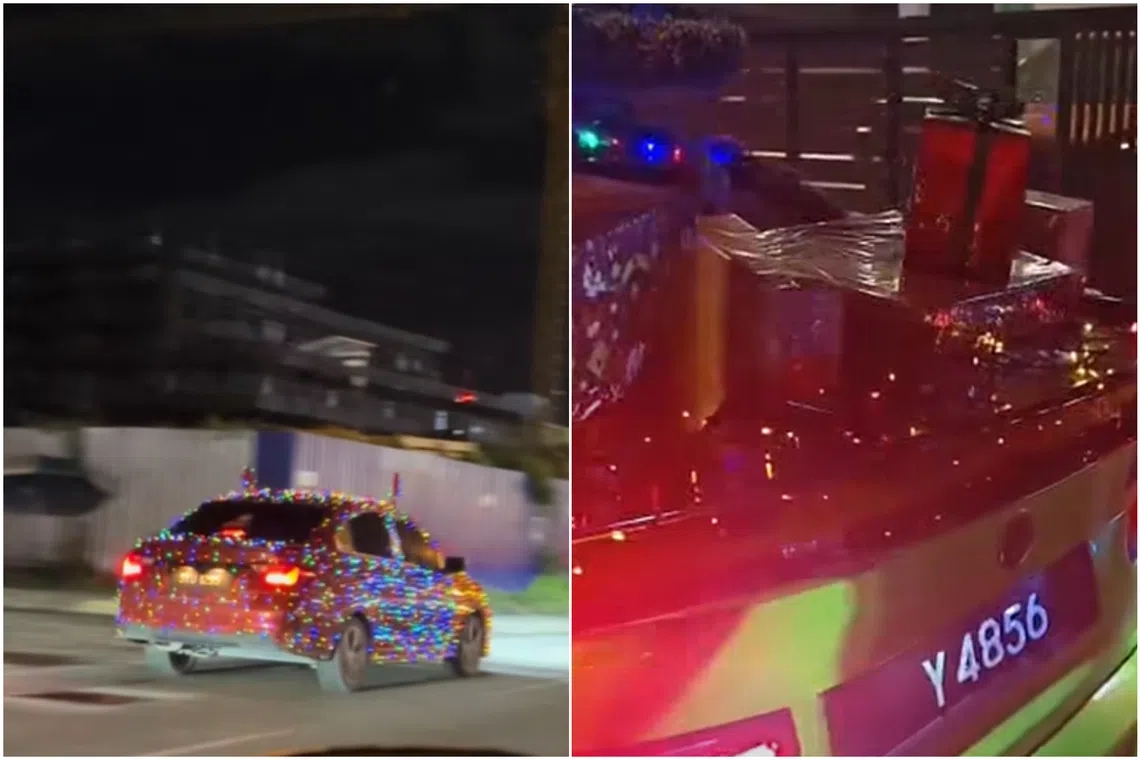 The videos received thumbs-ups from online commenters, who commended the cars’ owners for bringing festive cheer to the roads.   