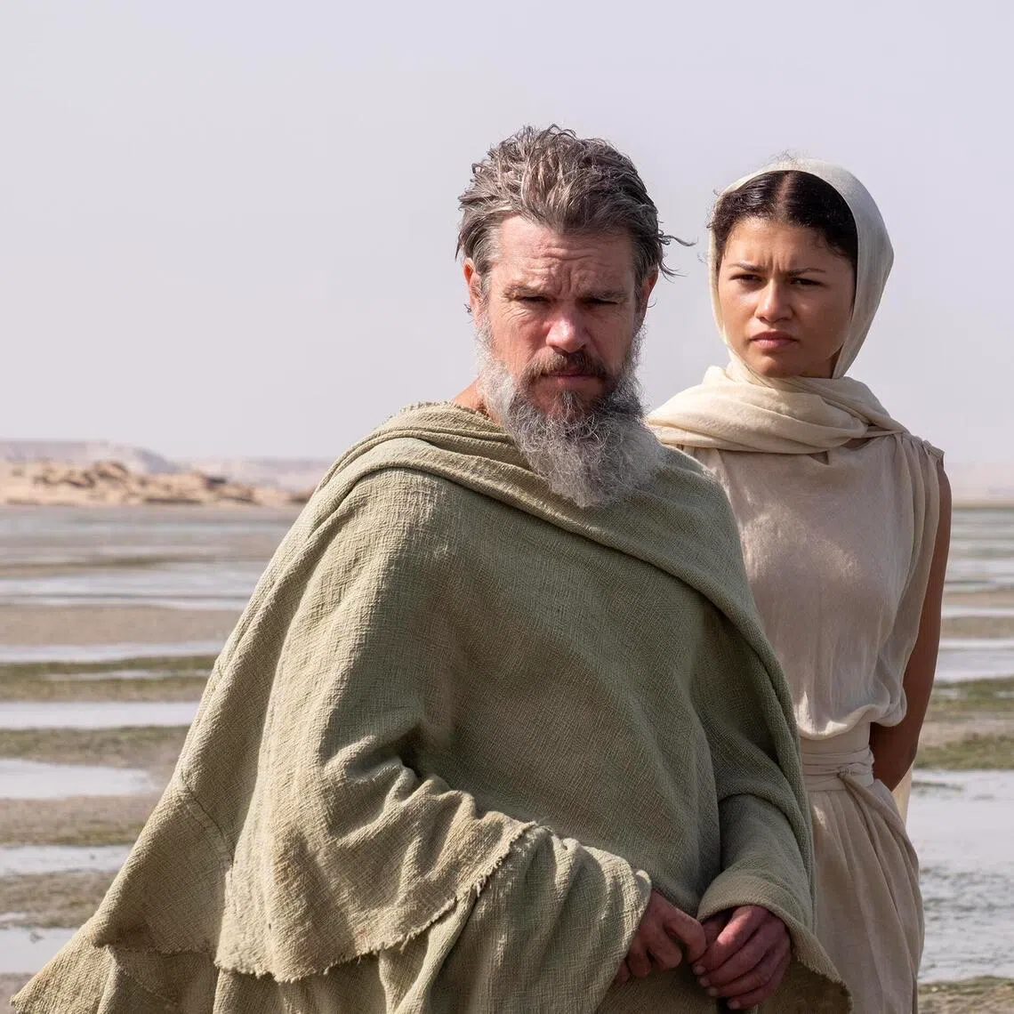Matt Damon (left) and Zendaya in The Odyssey.