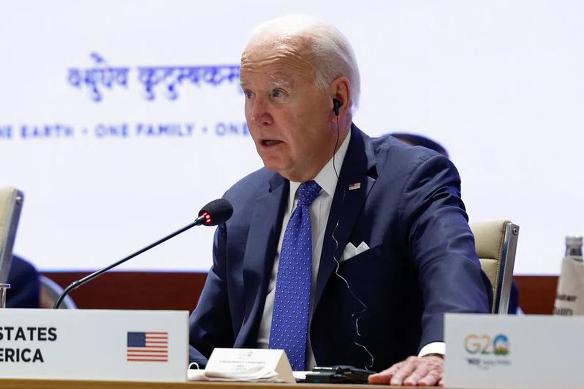 U.S. President Joe Biden attends Partnership for Global Infrastructure and Investment event on the day of the G20 summit in New Delhi, India, September 9, 2023. REUTERS/Evelyn Hockstein/Pool