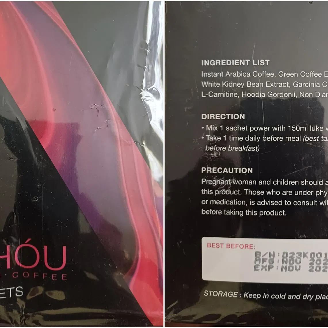 This comes after the banned substance, sibutramine, was found in the product, V-SHOU Premium Coffee.