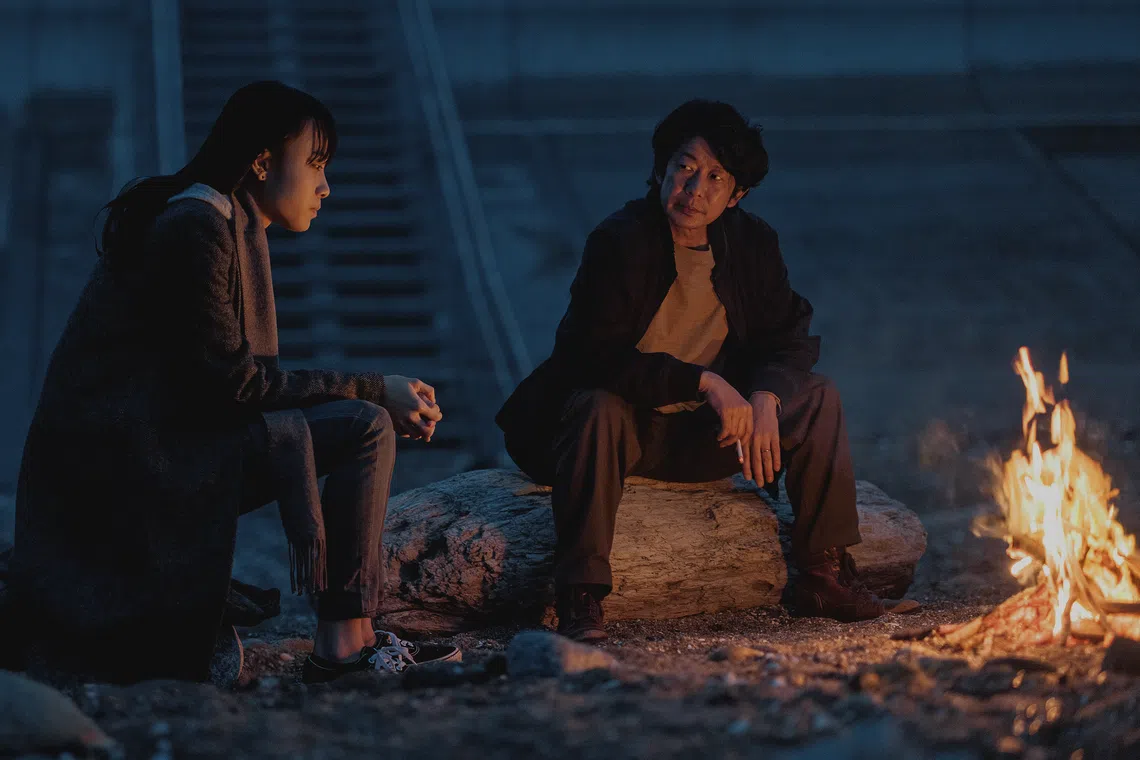 Singaporean director Nicole Midori Woodford's debut feature, Last Shadow At First Light, stars (from left) Mihaya Shirata and Masatoshi Nagase.